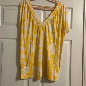 Old Navy Yellow and White Relaxed Blouse